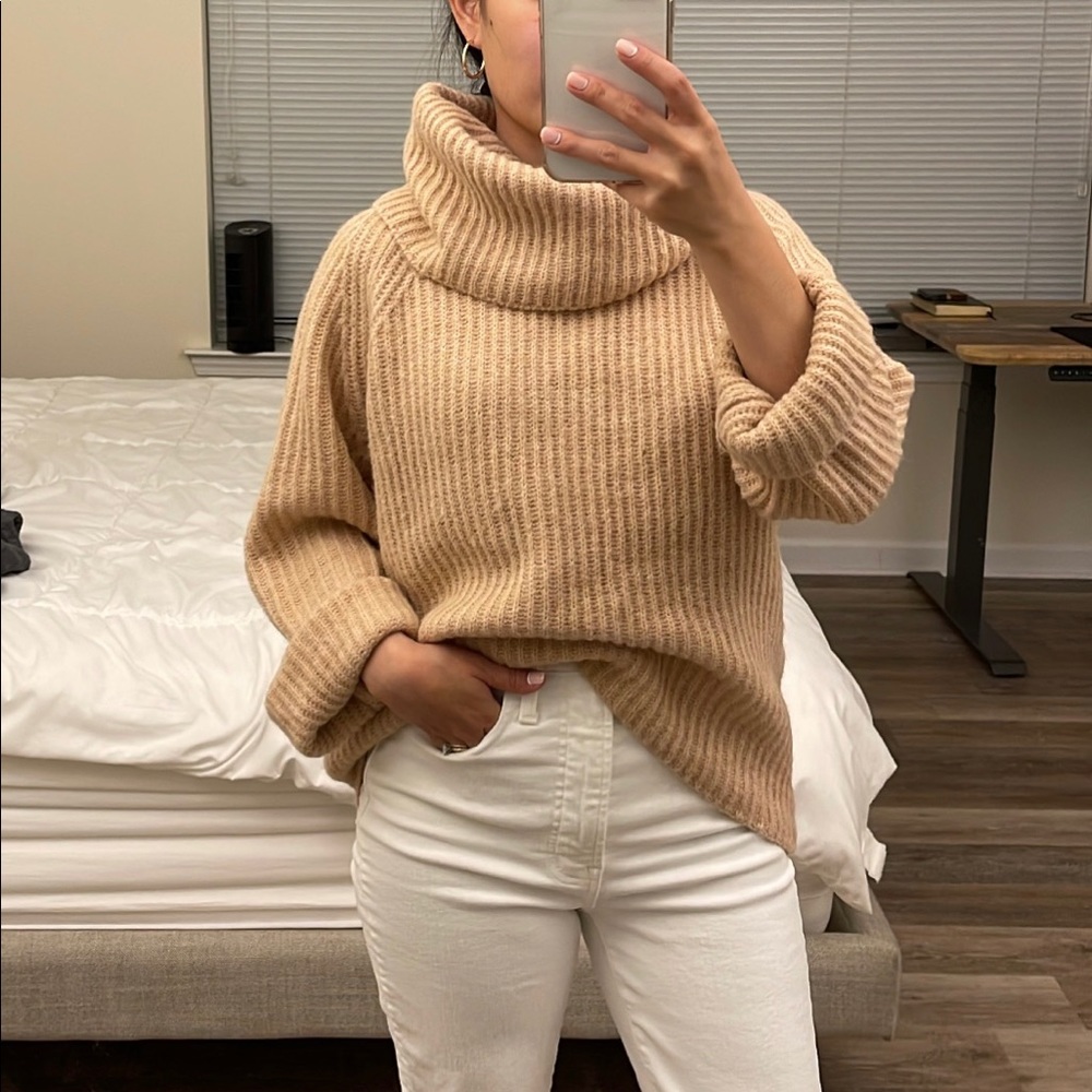 Soft pink turtle neck sweater